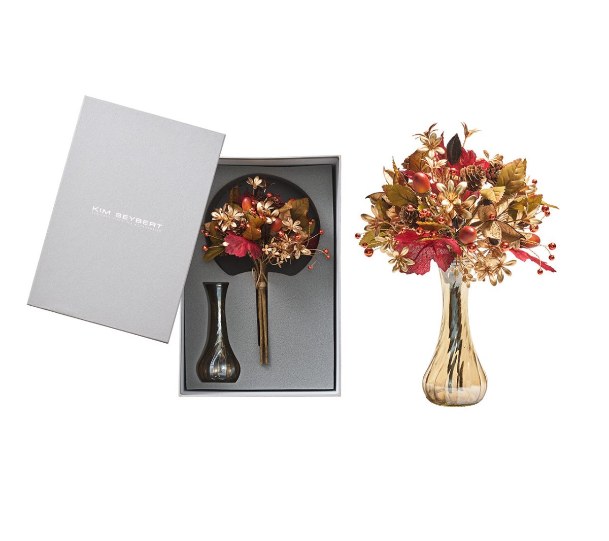 Harvest Floral Bouquet, 11" Kim Seybert - Centerpiece Floral Arrangement at Fig Linens and Home 2