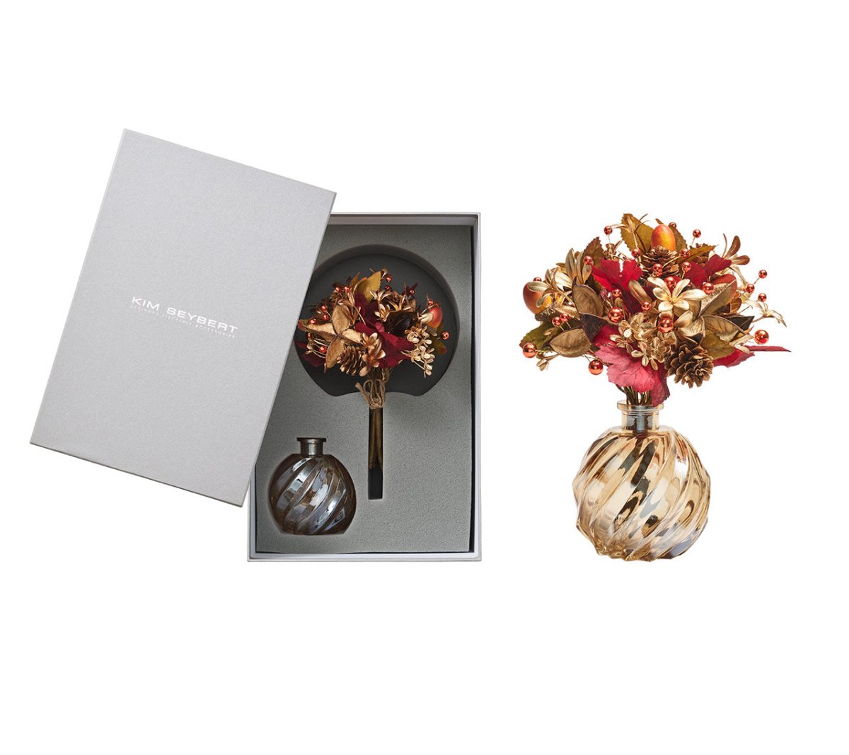 Harvest Floral Bouquet 9" Kim Seybert at Fig Linens and Home - in box