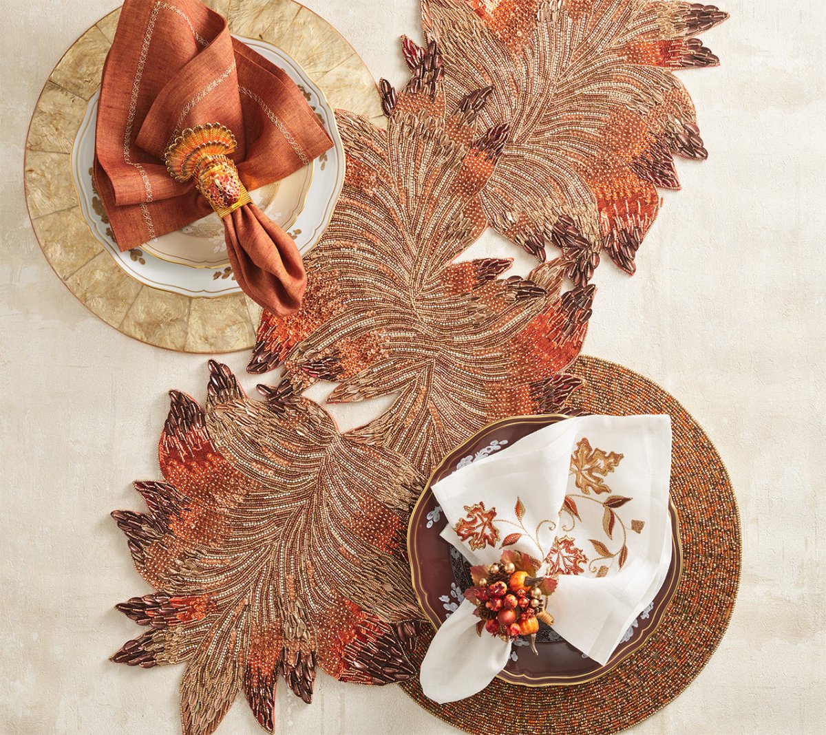 Harvest Napkin in White & Multi, Set of 4 Kim Seybert 3