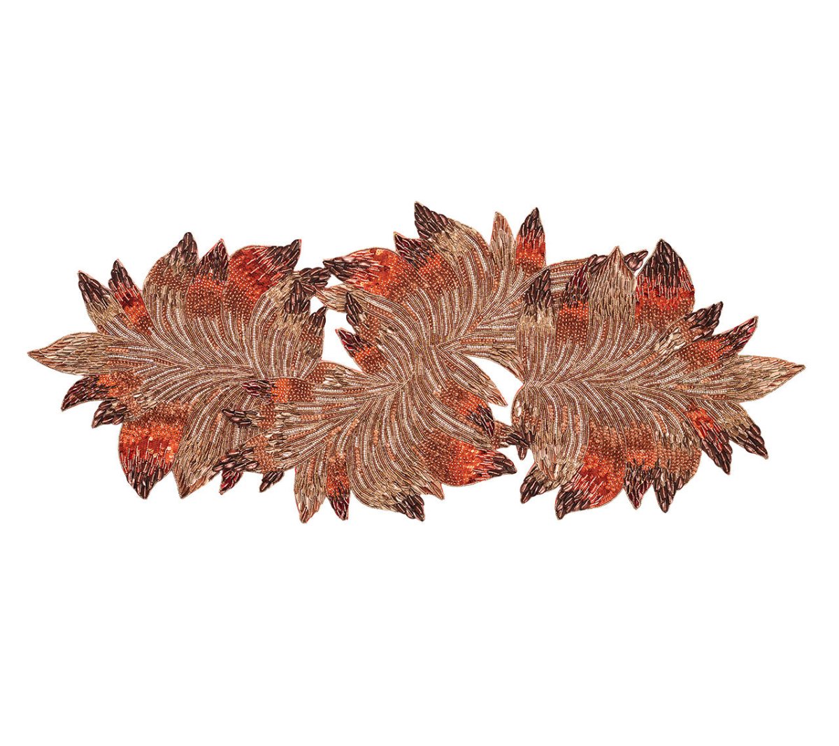 Harvest Table Table Runner in Brown & Orange Kim Seybert 2