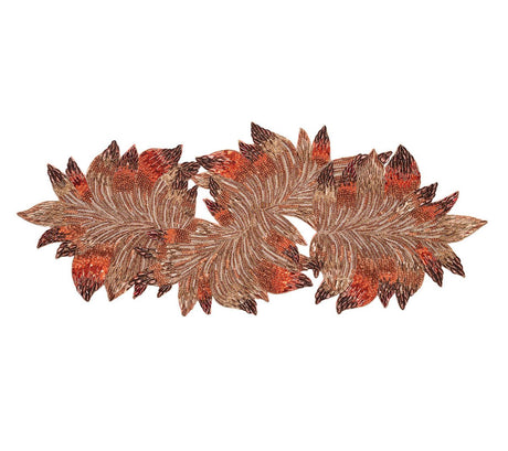 Harvest Table Table Runner in Brown & Orange Kim Seybert 2