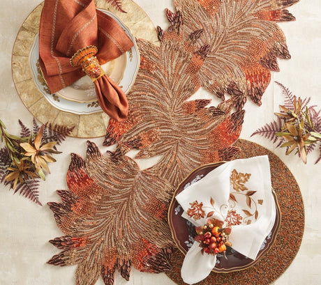 Harvest Table Table Runner in Brown & Orange Kim Seybert