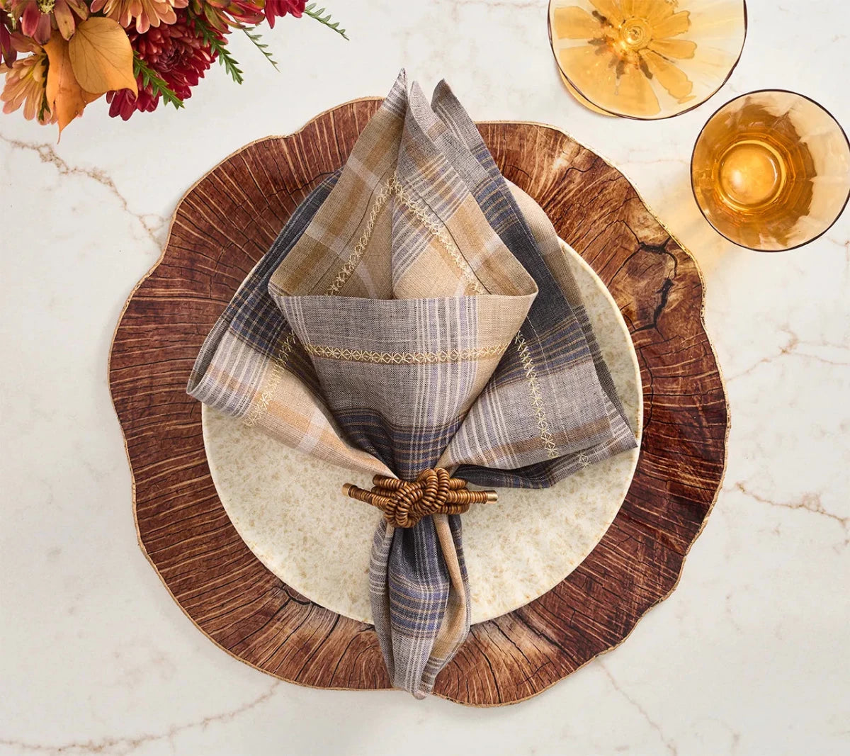 Henley Brown/Multi Napkin Detail 2 | Kim Seybert at Fig Linens and Home