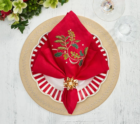 Holiday Bow Gold/Silver Napkin Ring Detail 2 | Kim Seybert at Fig Linens and Home