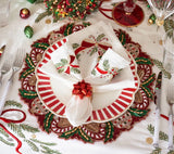 Holiday Bow Red/Gold Napkin Ring Detail 3 | Kim Seybert at Fig Linens and Home