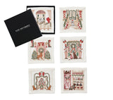 Holiday Paws Cocktail Napkin in Multi, Set of 6 in a Gift Box Kim Seybert