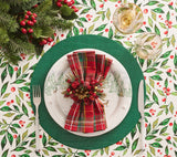 Holiday Threads Napkin in Red, Green & Gold, Set of 4 Kim Seybert Red/Green/Gold 21"L x 21"W x 0.1"H - Set of 4 at FIG LINENS AND HOME 4