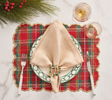 Lifestyle of Christmas Table - Holiday Threads Placemats in Red, Green & Gold by Kim Seybert 4