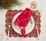 Lifestyle of Christmas Table - Holiday Threads Placemats in Red, Green & Gold by Kim Seybert 2