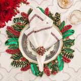 Holly and Sprig Placemat in Green Red & Gold Set of 2 | Kim Seybert Sale