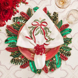 Holly and Sprig Placemat in Green Red & Gold Set of 2 | Kim Seybert Sale 2
