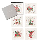 Holly Jolly Cocktail Napkin Set of 6 in a Gift Box Kim Seybert - Fig Linens and Home