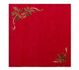 Holly Ribbon Red/Green/Gold Napkin Detail 5 | Kim Seybert at Fig Linens and Home