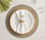Icons Placemat in Sage & Khaki by Kim Seybert Sage/Khaki Set of 4 Placemats - 15"L x 15"W x 0.1"H at FIG LINENS AND HOME 4