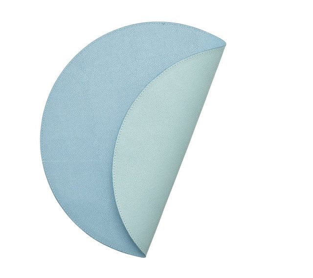 Icons Placemat in Sky & Blue by Kim Seybert Sky/Blue Set of 4 Placemats - 15"L x 15"W x 0.1"H at FIG LINENS AND HOME 1