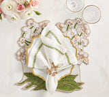 Jardin Green and White Napkin by Kim Seybert - Fig Linens and Home Lifestyle 1