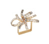 Jeweled Bow Napkin Ring in Gold & Crystal, Set of 4 in a Gift Box by Kim Seybert at Fig Linens and Home
