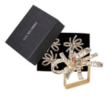 Jeweled Bow Napkin Ring in Gold & Crystal Set of 4 in a Gift Box by Kim Seybert GOLD/CRYSTAL 2.6" L x 2.2" W x 2.2" H Napkin Ring - Set of 4 at FIG LINENS AND HOME 5
