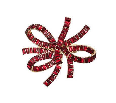 Jeweled Bow Napkin Ring in Red Set of 4 in a Gift Box by Kim Seybert RED 2.6" L x 2.2" W x 2.2" H Napkin Ring - Set of 4 at FIG LINENS AND HOME 7