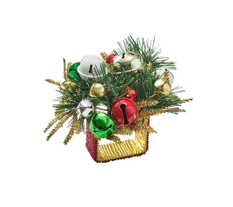 Jingle Bells Napkin Ring in Green, Red & Gold, Set of 4 Kim Seybert at Fig Linens and Home