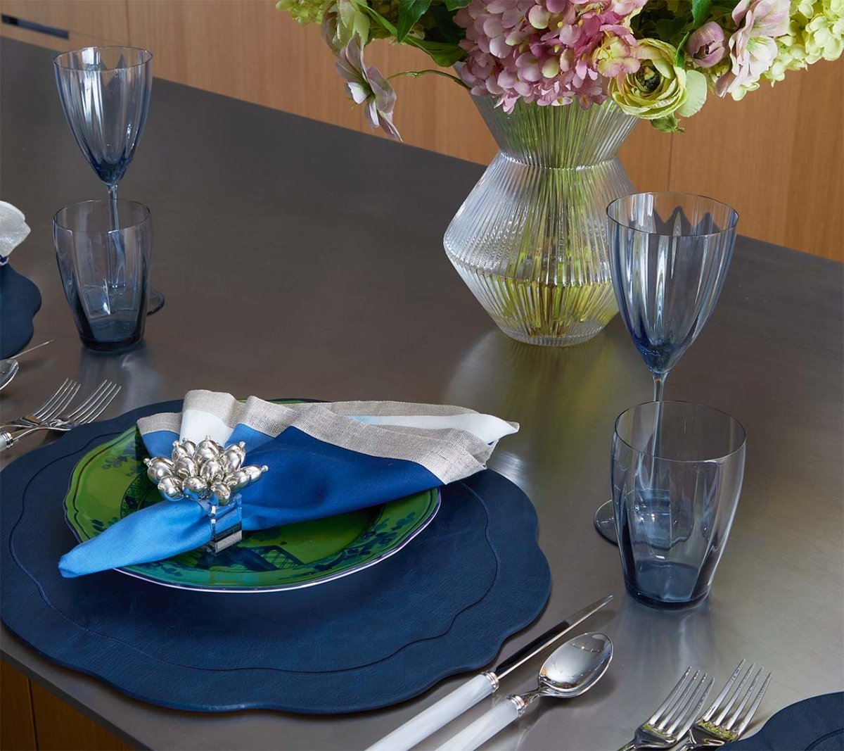 Jubilee Napkin Ring in Silver Set of 4 by Kim Seybert at Fig Linens and Home 3