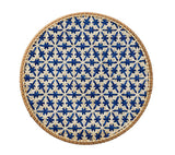 Kim Seybert Lanai Placemats in Natural & Blue | Set of 4 at Fig Linens and Home - View 1