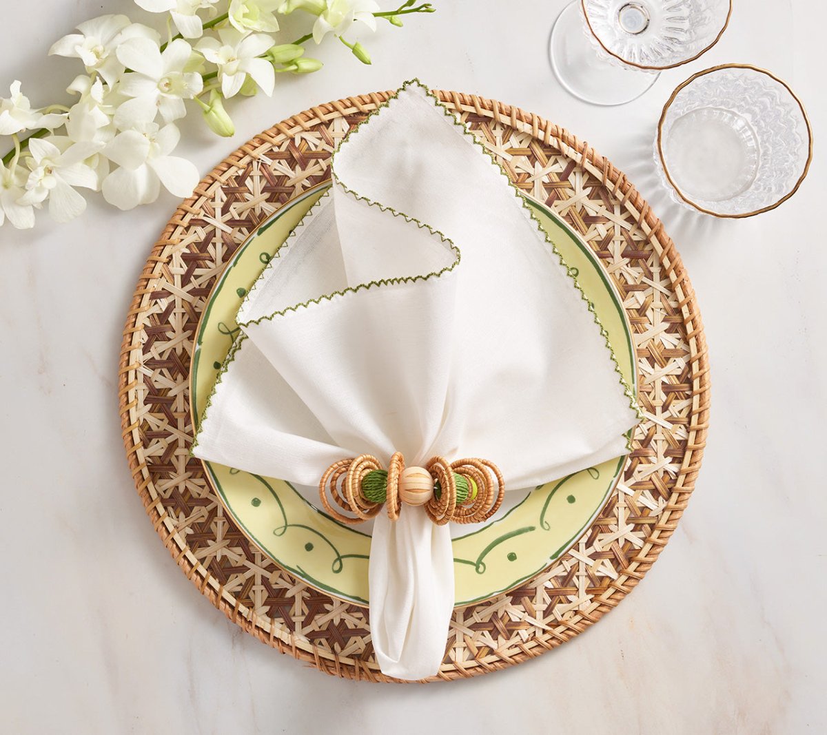 Kim Seybert Lanai Placemats in Natural & Brown | Set of 4 at Fig Linens and Home - View 6
