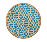 Kim Seybert Lanai Placemats in Natural & Turquoise | Set of 4 at Fig Linens and Home - View 1