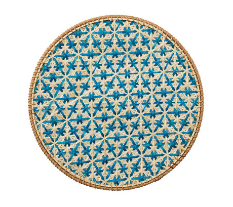 Kim Seybert Lanai Placemats in Natural & Turquoise | Set of 4 at Fig Linens and Home - View 1