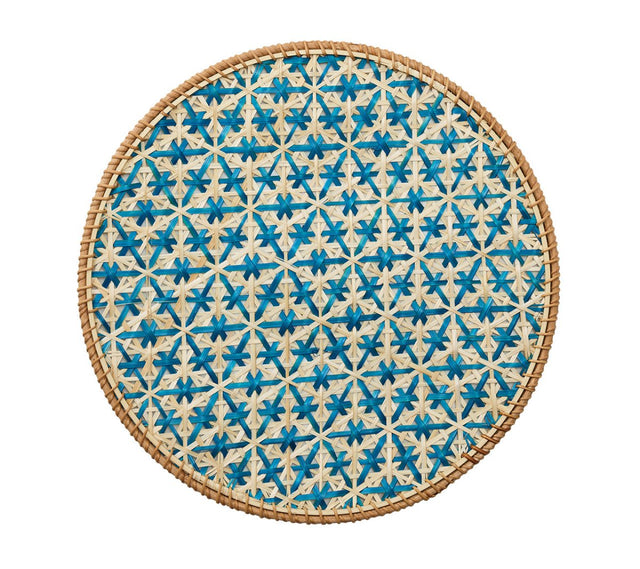 Kim Seybert Lanai Placemats in Natural & Turquoise | Set of 4 at Fig Linens and Home - View 1