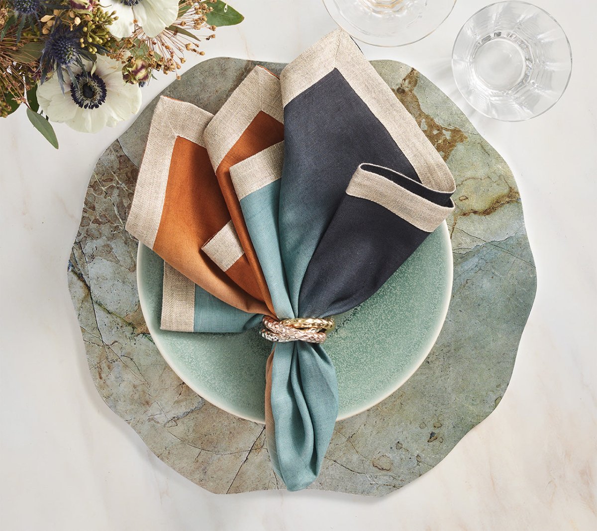 Kim Seybert Lucent Placemats in Beige, Taupe & Gray, Set of 4