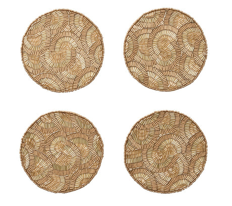 Lune Coaster in Gold, Set of 4 in a Gift Bag Kim Seybert