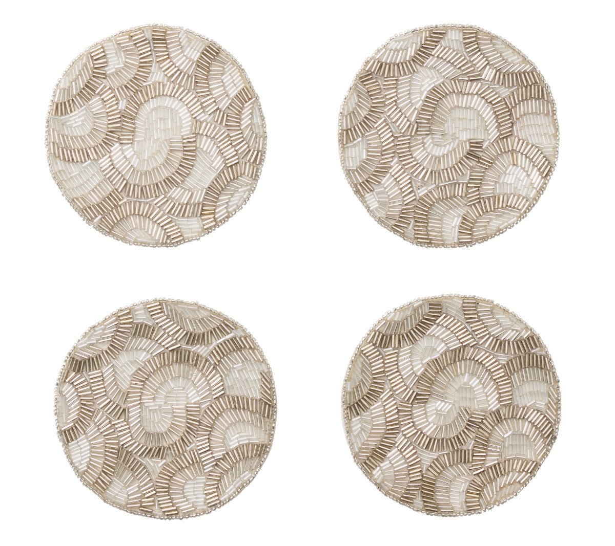 Lune Coaster in Silver, Set of 4 in a Gift Bag Kim Seybert