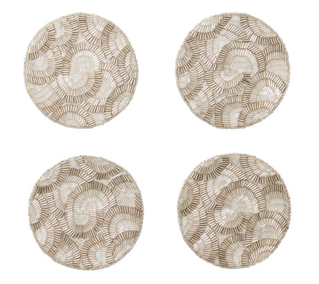 Lune Coaster in Silver, Set of 4 in a Gift Bag Kim Seybert