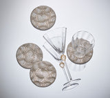 Lune Coaster in Silver, Set of 4 in a Gift Bag by Kim Seybert Silver 4.65"L x 4.65"W x 0.2"H - Set of 4 Coasters at FIG LINENS AND HOME 1