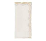 Lune Napkin in White, Gold & Silver, Set of 4 Kim Seybert