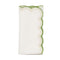 Kim Seybert Lune Napkin in White, Green & Gold - Set of 4 Cloth Napkins Folded at Fig Linens & Home