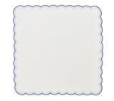 Lune Napkin in White & Navy, Set of 4 by Kim Seybert White/Navy 21"L x 21"W x 0.1"H - Set of 4 Napkins at FIG LINENS AND HOME 4
