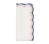 Lune Napkin in White, Red & Blue, Set of 4 by Kim Seybert at Fig Linens and Home