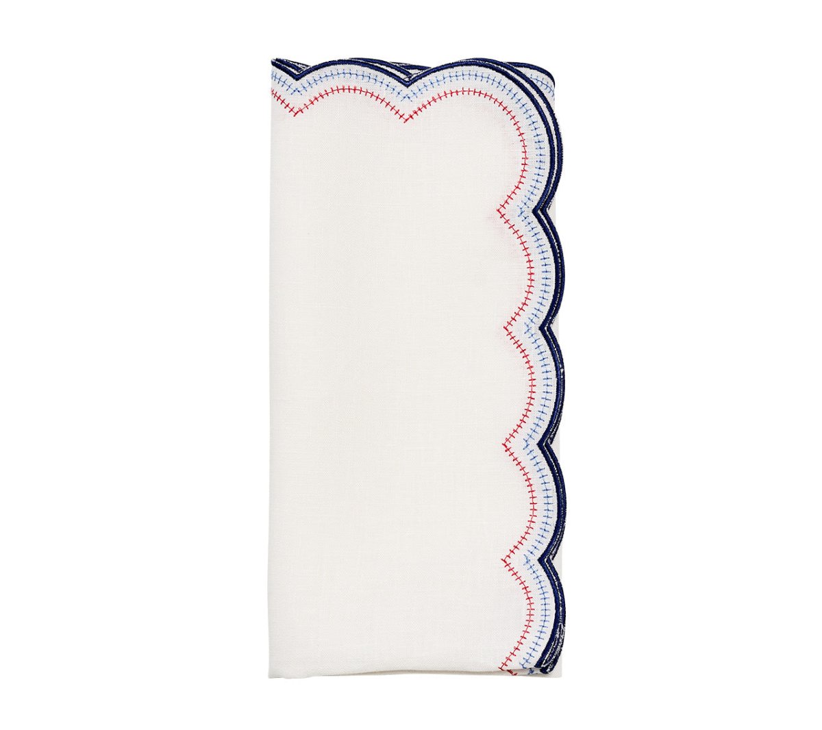 Lune Napkin in White, Red & Blue, Set of 4 by Kim Seybert at Fig Linens and Home