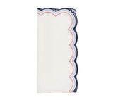 Lune Napkin in White, Red & Blue, Set of 4 by Kim Seybert at Fig Linens and Home