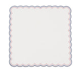 Lune Napkin in White, Red & Blue, Set of 4 by Kim Seybert - Flat View