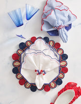 Lune Red White and Blue Napkins - Kim Seybert at Fig Linens and Home 1