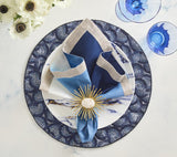 Lune Placemat in Blue, Set of 2 by Kim Seybert Blue 15"L X 15"W X 0.1"H - Set of 2 Placemats at FIG LINENS AND HOME 3