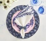 Lune Placemat in Blue, Set of 2 by Kim Seybert Blue 15"L X 15"W X 0.1"H - Set of 2 Placemats at FIG LINENS AND HOME 2