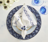 Lune Placemat in Blue, Set of 2 by Kim Seybert Blue 15"L X 15"W X 0.1"H - Set of 2 Placemats at FIG LINENS AND HOME 6