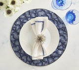 Lune Placemat in Blue, Set of 2 by Kim Seybert Blue 15"L X 15"W X 0.1"H - Set of 2 Placemats at FIG LINENS AND HOME 5