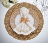 Lune Placemat in Gold, Set of 2 by Kim Seybert Gold 15"L X 15"W X 0.1"H - Set of 2 Placemats at FIG LINENS AND HOME 4