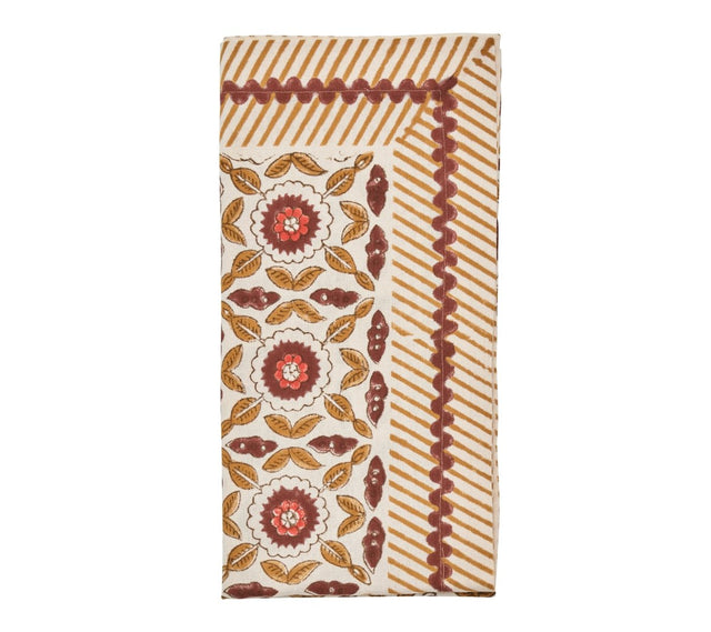Majorelle Napkin in Brown & Orange, Set of 4 Kim Seybert