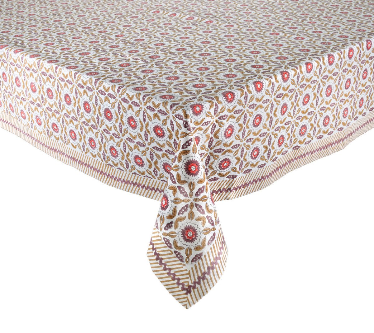 Majorelle Tablecloth in Brown & Orange Kim Seybert at Fig Linens and Home